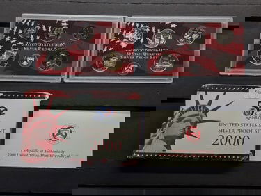 2000-S US Mint 90% Silver Proof Set. OGP/COA. Contains 7-90% Silver Coins.