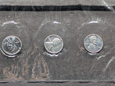 1943 P, D & S Lincoln Steel Cents, WWII Emergency Money Cents