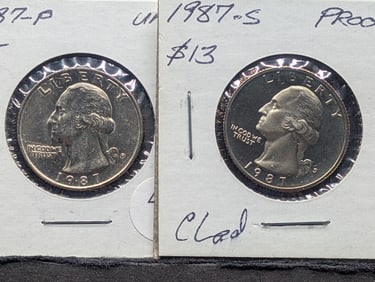 1987-P & 1987-S "Proof" Washington Quarters, High Grade