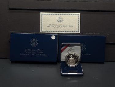 2004-P Thomas Alva Edison Commemorative Proof 90% Silver Dollar