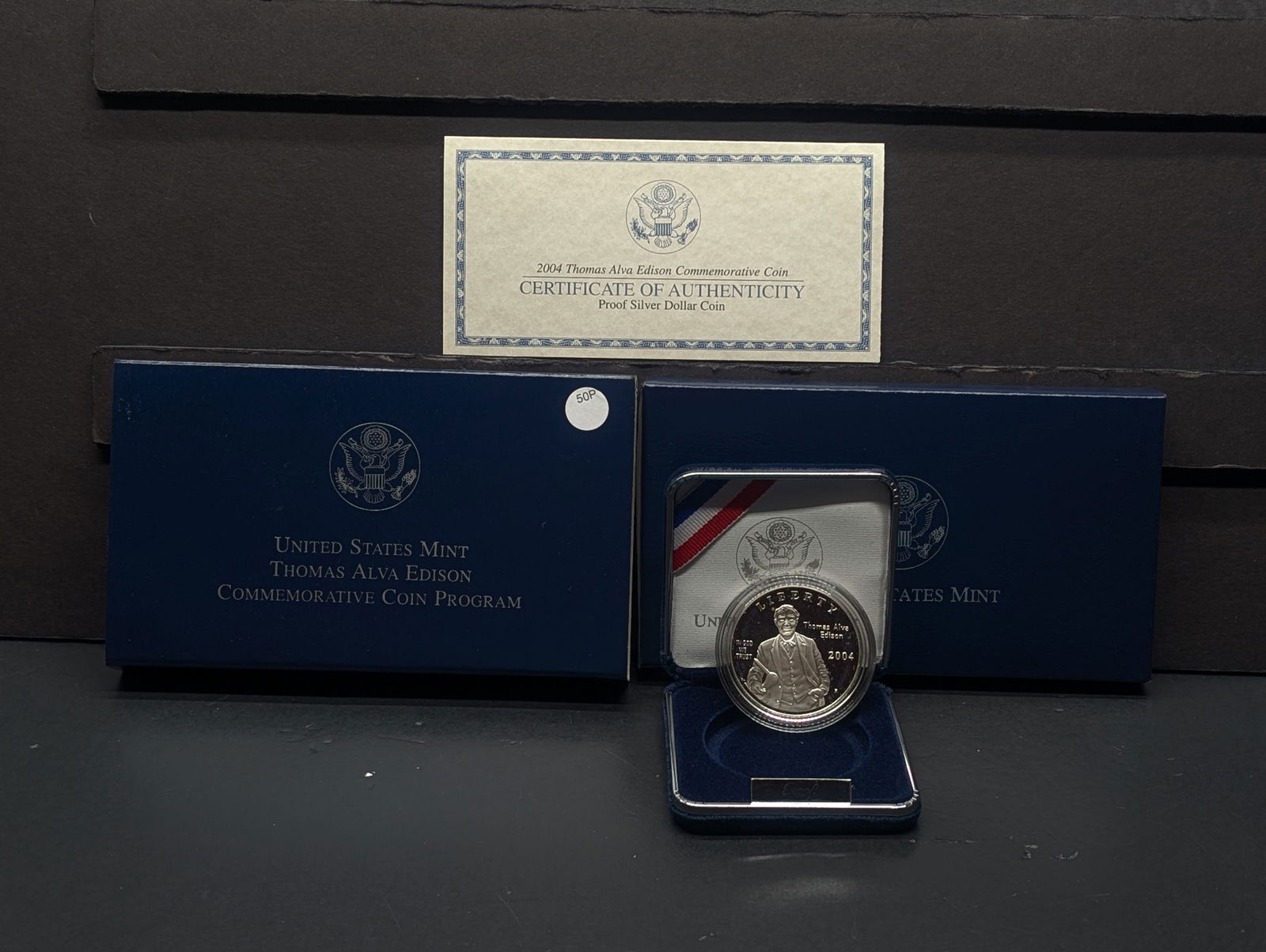 2004-P Thomas Alva Edison Commemorative Proof 90% Silver Dollar (1 of 4)