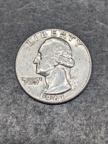 1961, UNC, 90% Silver, Washington Quarter, 64 Years Old