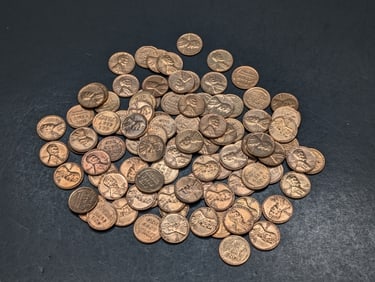 10 Ounces, 85+, 1950's, Lincoln Wheaties, Many Unc, Mixed Dates, P&D Mint Marks