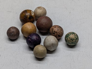 10 Civil War Era Marbles (1860's), With Bennington's