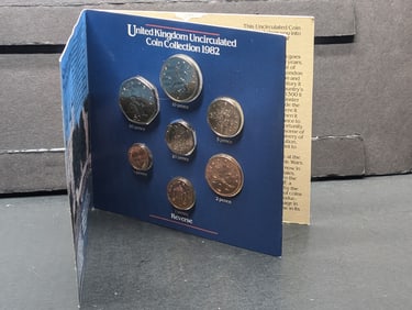 1982 United Kingdom Uncirculated Coin Collection, 7 Pieces.