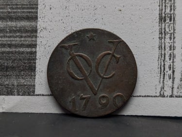 1790, Rare this High of Grade, COA, Dutch Netherlands Colonial Duit VOC, First New York Penny, 14