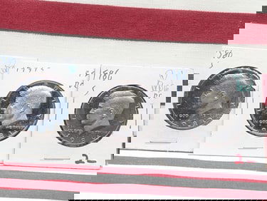 1980-S, 1981-S, & 1986-S Kennedy Half Dollars, Proof