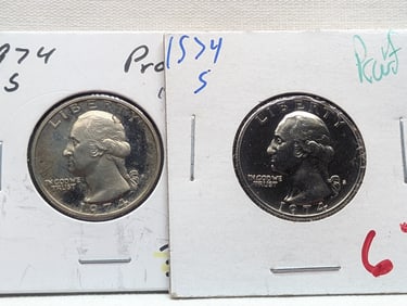 (2) 1974-S Washington Quarters