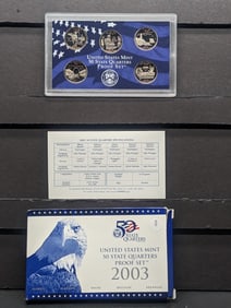 2003 -S U.S. Mint Fifty State Quarters Proof Set In OGP With COA