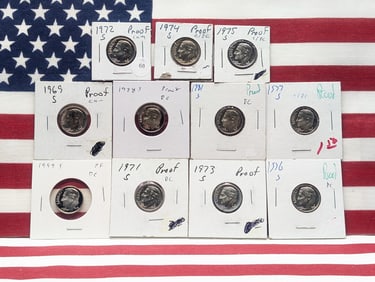 1969-S, 1971-S, 1972-S, 1973-S, 1974-S, 1975-S, 1976-S, 1977-S, 1981-S, 1988-S & 1999-S Roosevelt