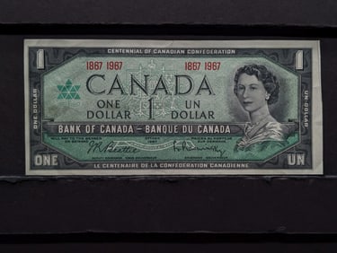 1867-1967, 100 Years, Crisp, AU-UNC, Ottawa Canada $1 Dollar, 58 Years Old