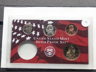 2000-S Proof Set w/90% Silver Dime, MISSING Half Dollar, NO BOX.