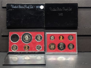 1979-S & 1982-S U.S. Proof Set In OGP, 1979 Set Is Missing Kennedy Half Dollar