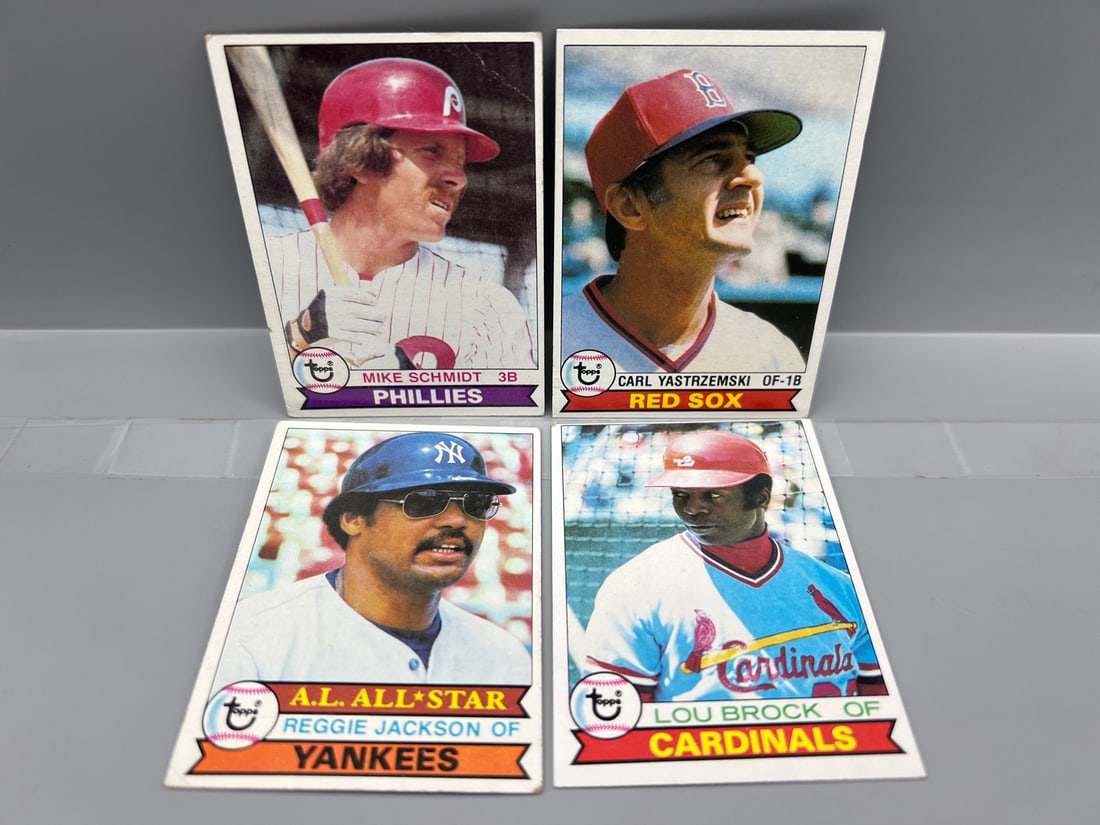 Lot of (4) 1979 Topps Baseball Star Player Cards - Varying Conditions - Mike Schmidt, Carl (1 of 2)