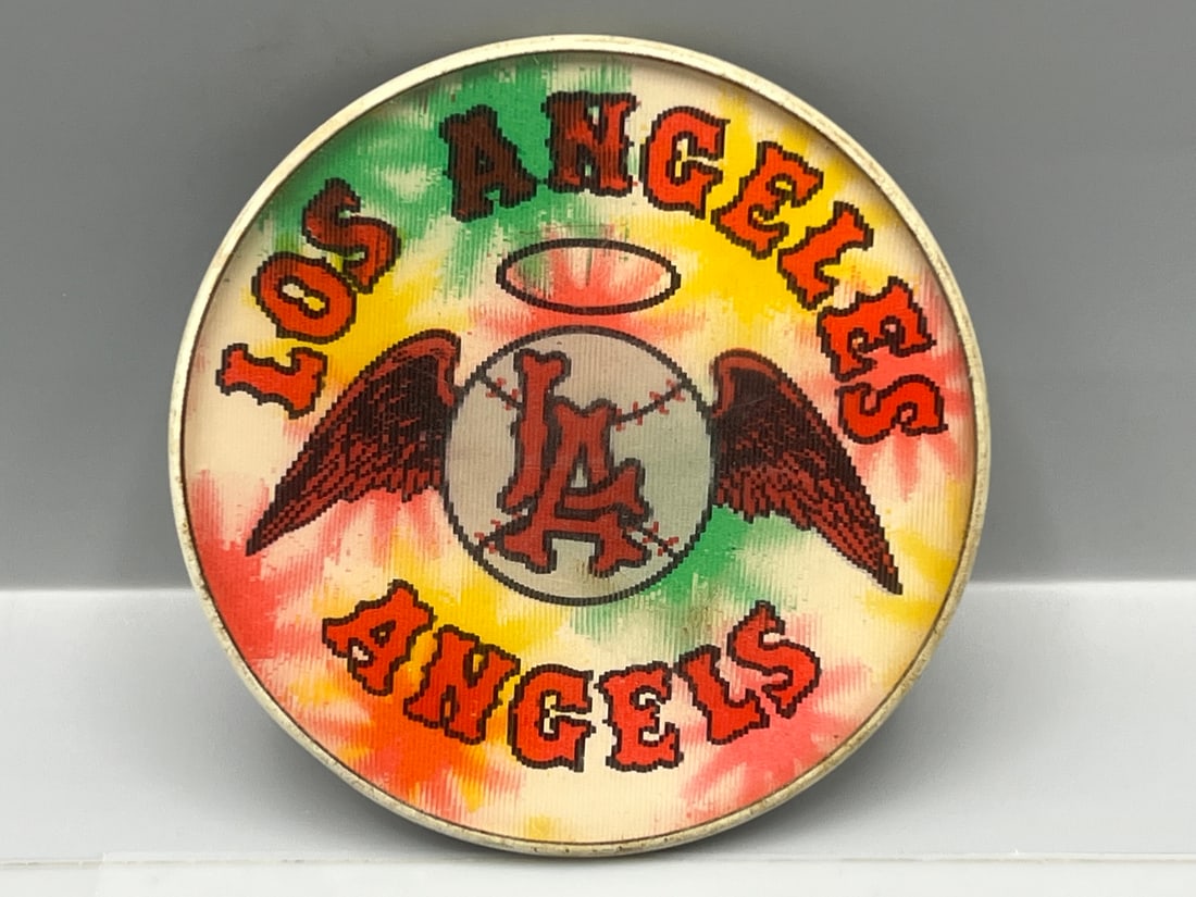 1961-64 Vintage Los Angeles Angels Baseball Tie Dye/Lenticular Pin: 1961-64 Vintage Los Angeles Angels Baseball Tie Dye/Lenticular Pin