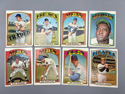 Lot of (8) 1972 Topps Baseball Cards W/ (3) High Numbers - Varying Conditions: Lot of (8) 1972 Topps Baseball Cards W/ (3) High Numbers - Varying Conditions