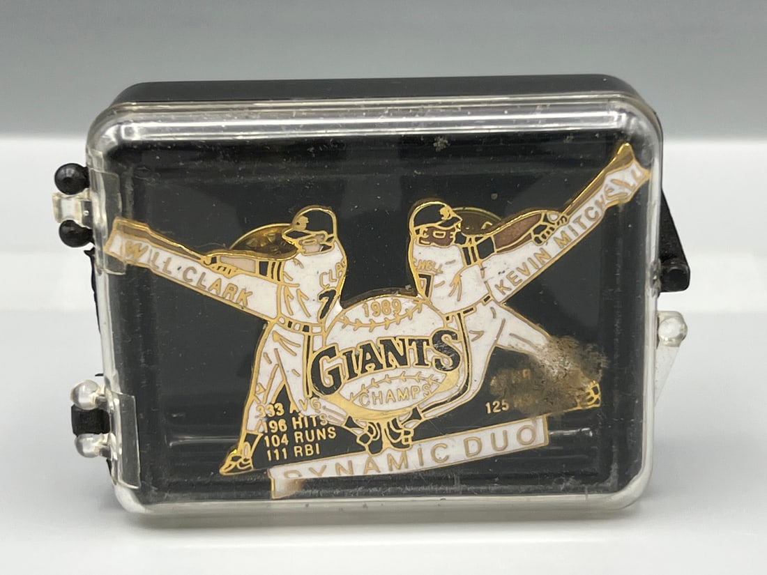 1989-90 San Francisco Giants Will Clark/Kevin Mitchell Dynamic Duo 89' Champs Pin W/ Case - Hard to: 1989-90 San Francisco Giants Will Clark/Kevin Mitchell Dynamic Duo 89' Champs Pin W/ Case - Hard to find pin