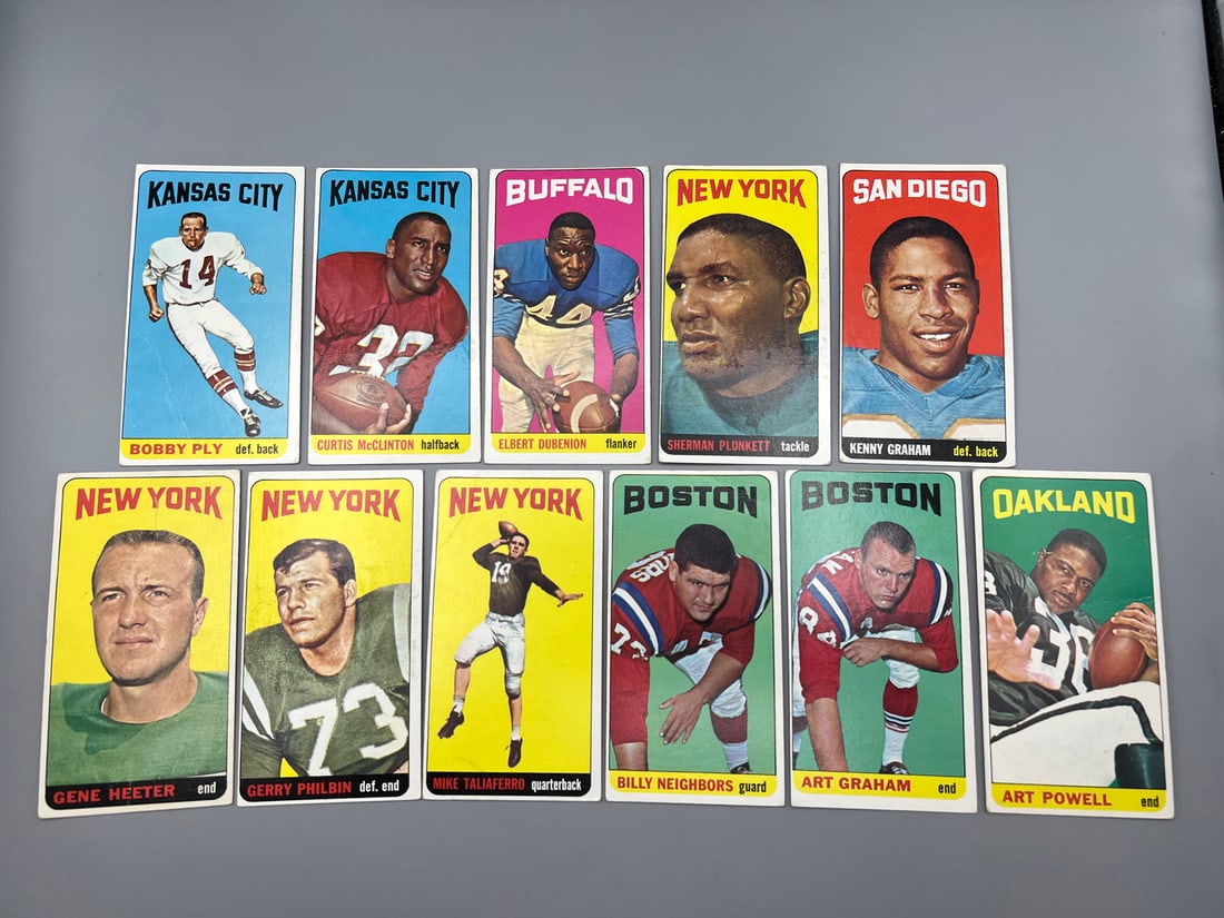 Lot of (11) 1965 Topps Football Tall Boy Short Print Cards - Varying Conditions (1 of 2)