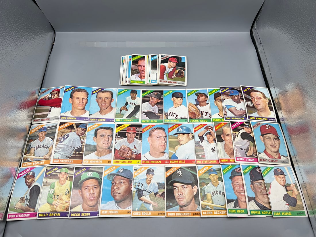 Lot of (55) 1966 Topps Baseball Cards - Varying Conditions (1 of 3)