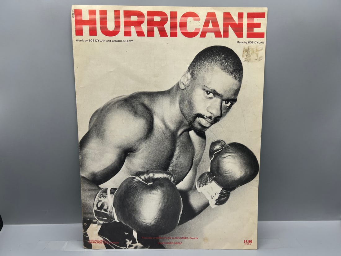 1975 Hurricane by Bob Dylan Sheet Music - Boxer Rubin "Hurricane" Carter: 1975 Hurricane by Bob Dylan Sheet Music - Boxer Rubin "Hurricane" Carter