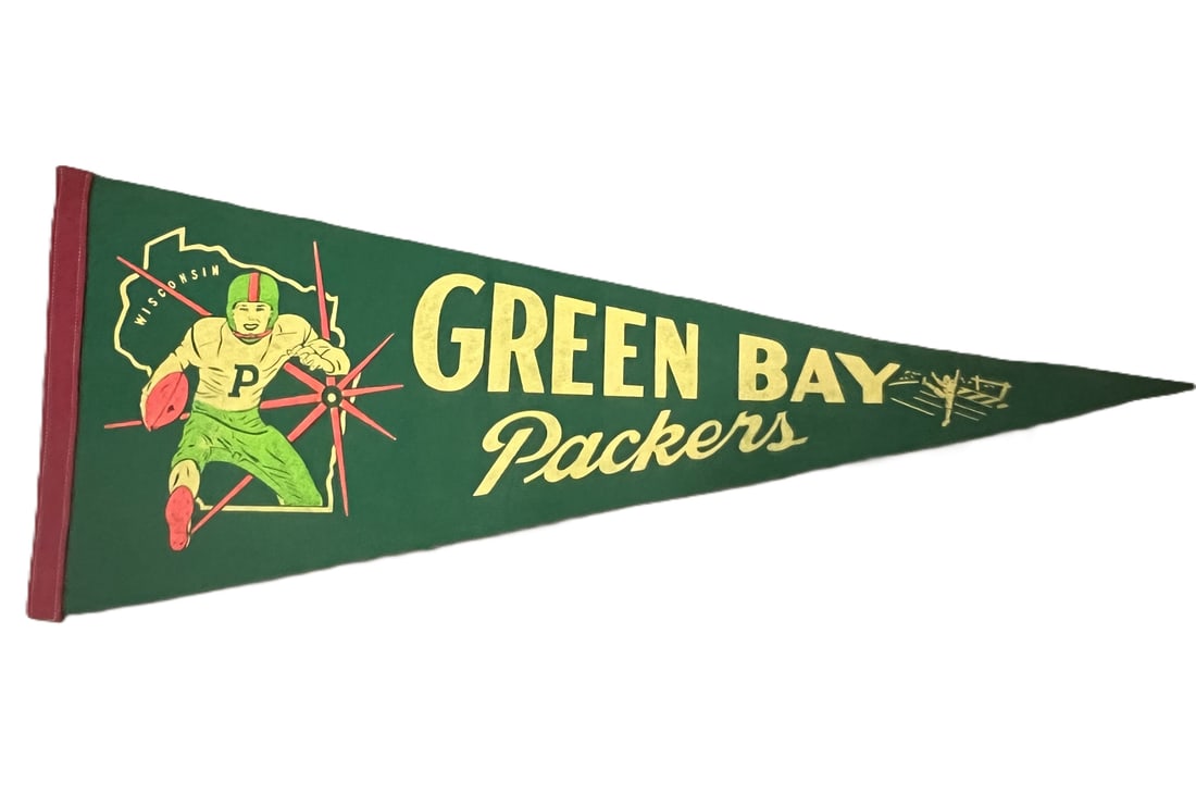Vintage 1950s-60s Green Bay Packers Football Pennant (1 of 4)