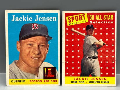 1958 Topps Jackie Jensen #130 & All Star #489: 1958 Topps Jackie Jensen #130 & All Star #489