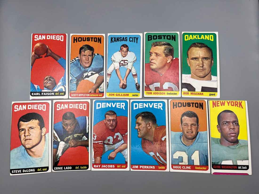 Lot of (11) 1965 Topps Football Tall Boy Short Print Cards - Varying Conditions (1 of 2)
