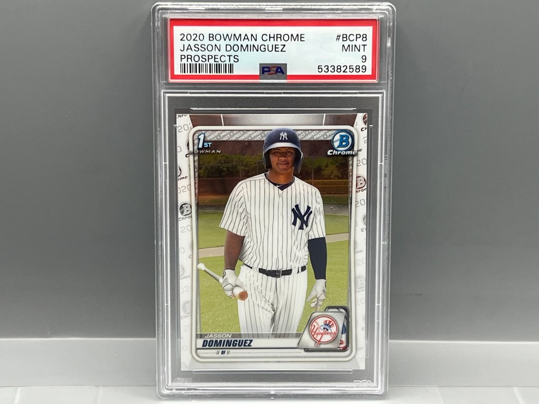 2020 Bowman Chrome Jasson Dominguez 1st Bowman Prospects RC #BCP8 PSA Mint 9 (1 of 2)