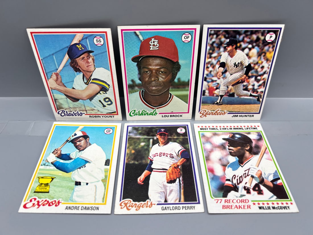 Lot of (6) 1978 Topps Baseball Star Player Cards - Varying Conditions - Andre Dawson 2nd Year, Robin (1 of 2)