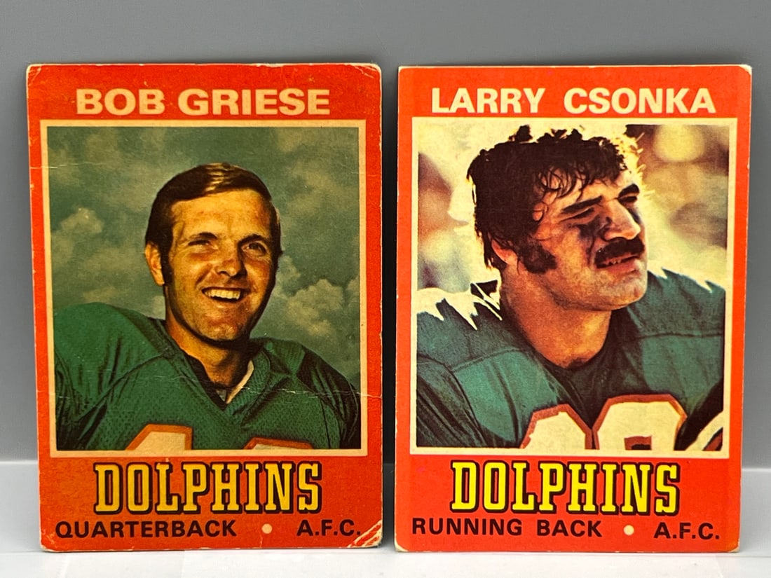 1974 Topps Wonder Bread Bob Griese #8 & Larry Csonka #5: 1974 Topps Wonder Bread Bob Griese #8 & Larry Csonka #5