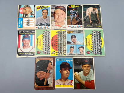 Lot of (13) Assorted 1950s & 60s Baseball Cards - Varying Conditions: Lot of (13) Assorted 1950s & 60s Baseball Cards - Varying Conditions