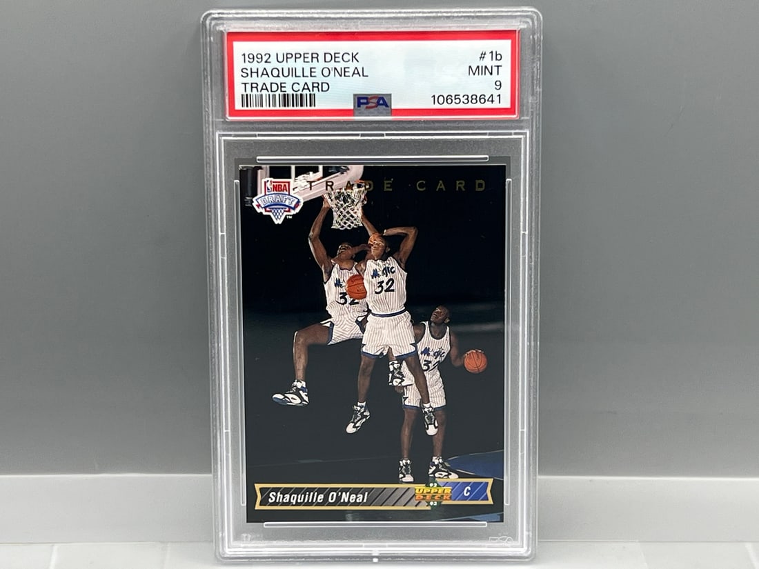 1992 Upper Deck Shaquille O'Neal Trade Card RC #1b PSA Mint 9 (1 of 2)