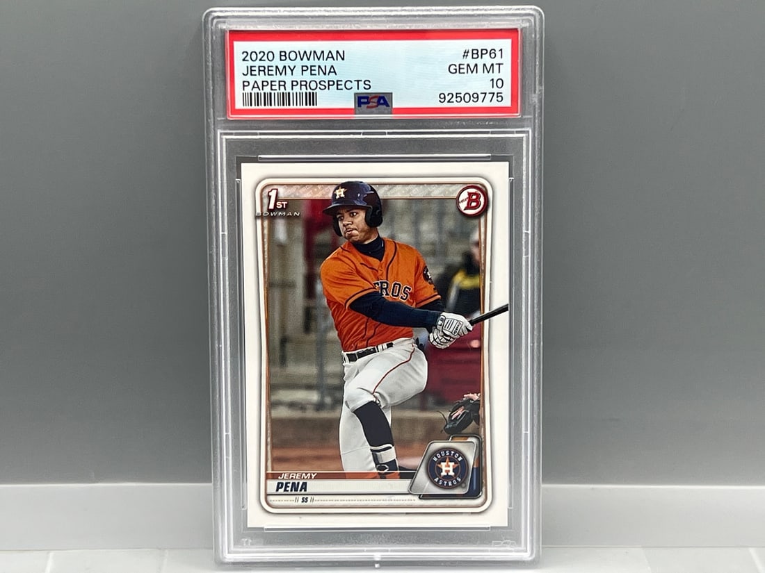 2020 Bowman Jeremy Pena 1st Bowman Paper RC #BP61 PSA Gem Mint 10 (1 of 2)