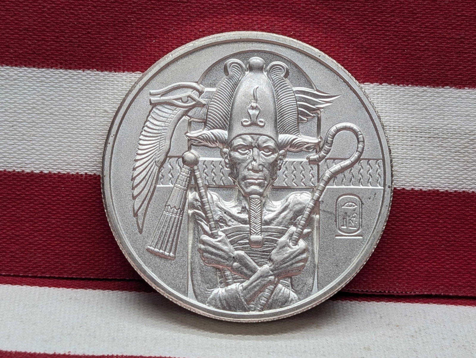 2 Oz. .999 FINE SILVER Egyptian God of the Underworld Osiris Designed Bullion Piece: 2 Oz. .999 FINE SILVER Egyptian God of the Underworld Osiris Designed Bullion Piece