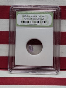 Authentic Gemstone!! Natural AAA Amethyst!! - Slabbed by International Numismatic Bureau