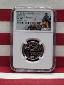 2021-P Crossing the Delaware Quarter - NGC MS68