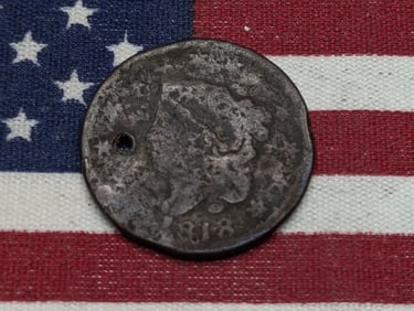 1818 Coronet Head Large Cent (Holed)