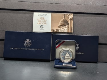 1994-S PROOF U.S. Capitol Bicentennial Commemorative Silver Dollar in OGP w/ COA