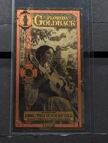1/1000th Troy Oz. 24k PURE GOLD 2025 $1.00 Florida Goldback