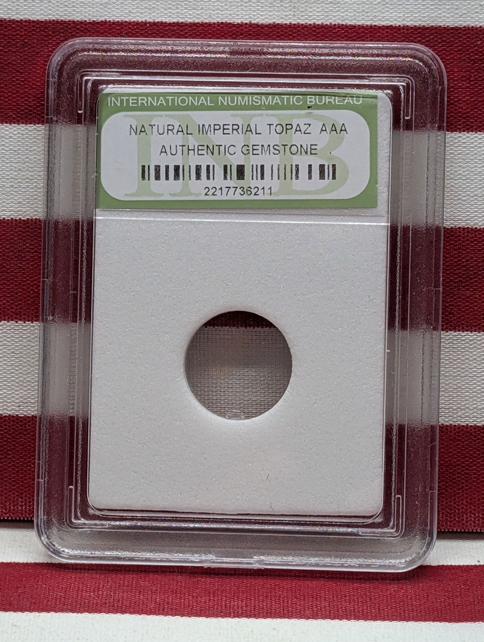 Authentic Gemstone!! Imperial .30+ Carat Topaz!! - Slabbed by International Numismatic Bureau (1 of 3)