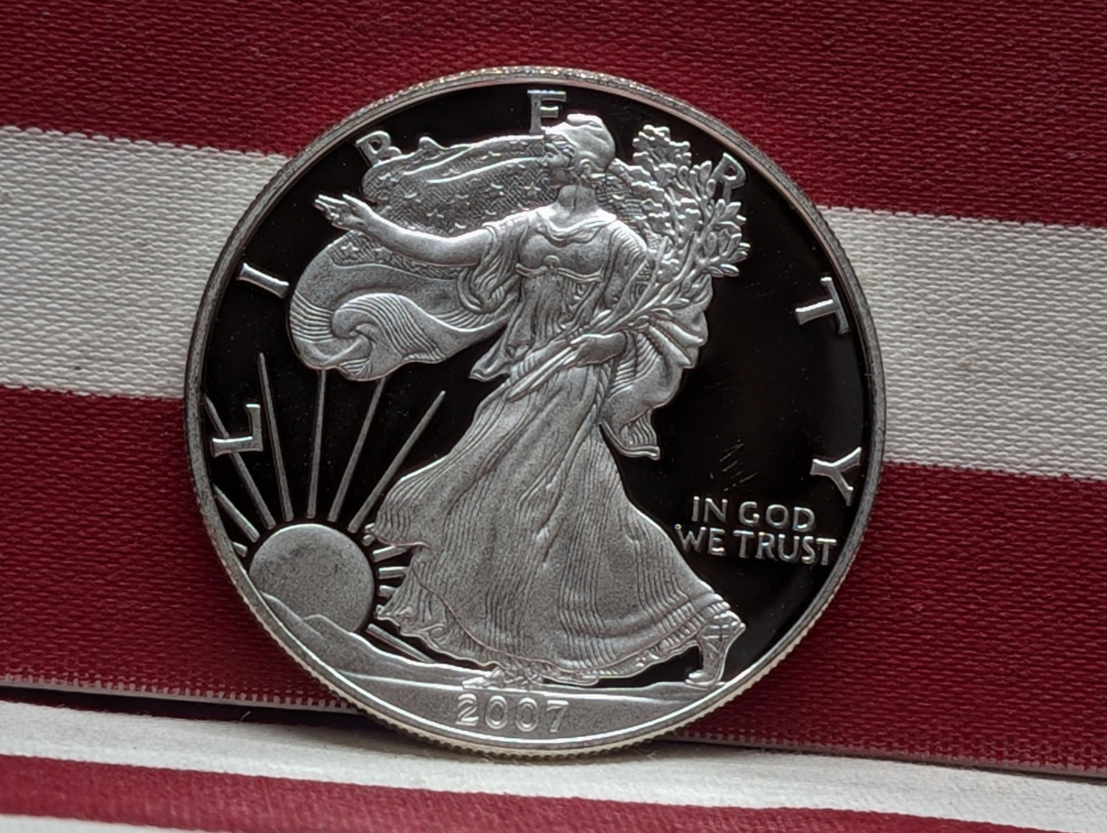 2007-W PROOF American Silver Eagle .999 Fine Silver 1 Troy Oz. (1 of 2)