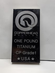 1 Pound CP Grade 1 SOLID TITANIUM Copperhead Bullion USA Bar