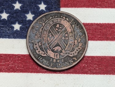 1844 Canada Half Penny Bank Token