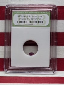 Authentic Gemstone!! Natural Sri Lanka Ruby!! - Slabbed by International Numismatic Bureau