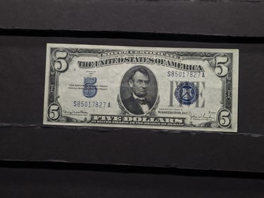 1934 D Series $5.00 Silver Certificate **AU - CRISP PAPER**