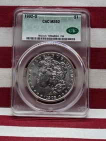 1902-O Morgan Silver Dollar - CAC Cert. MS62