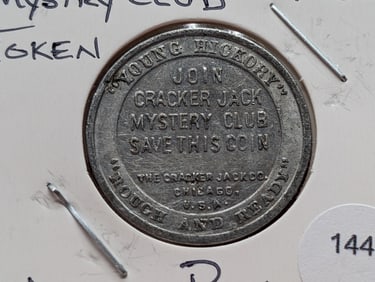 1933 Cracker Jack Mystery Club Token, James Polk On One Side