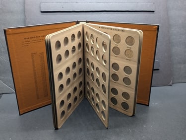 Partial Washington Quarter Collection in Dansco Album (48 Coins From 1965-1995) No Silver Coins