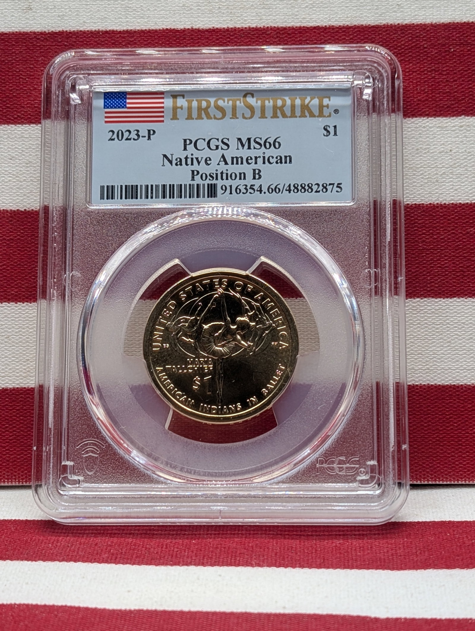 2023-P Sacagawea Native American Dollar - PCGS MS66 Position B *First Strike*: 2023-P Sacagawea Native American Dollar - PCGS MS66 Position B *First Strike*