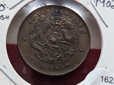 1902 Asia - Hupen 10 Cash, Uncirculated